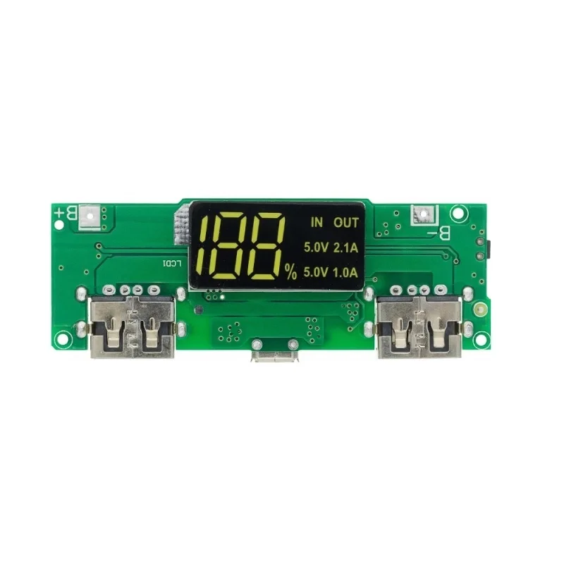 53 18650 5V 1A/2A Lithium, Battery Digital Display, Charging Module Dual, USB Output Band, Display Booster, Mmodule