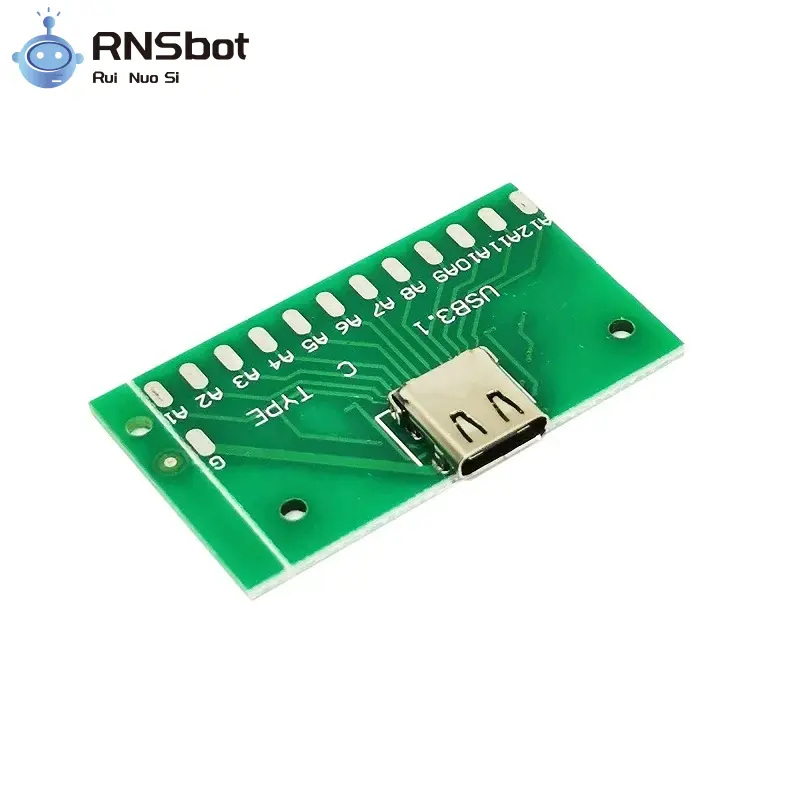 USB 3.1 Female Socket Type C Connector 24 Pins Breakout PCB Board